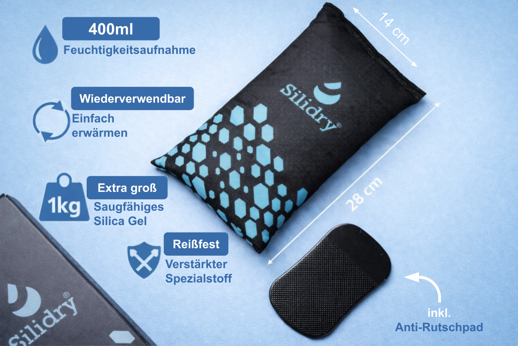 Wiederverwendbarer Luftentfeuchter-Beutel - 1 kg Silica Gel